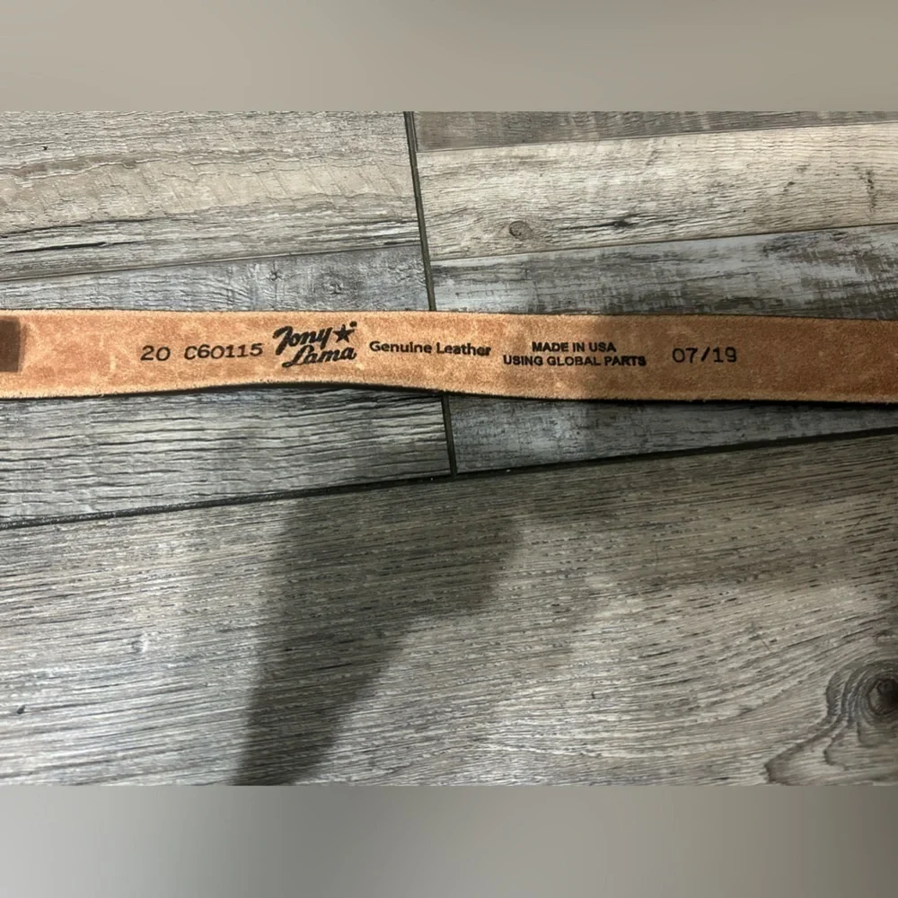Youth Tony Lama Little Texas Brown Leather Belt size 20